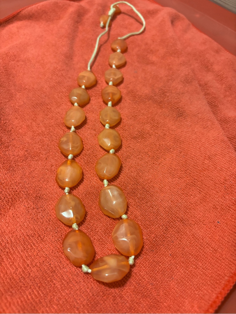 Orange Statement Bead Necklace